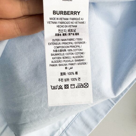 Burberry Light Blue Icon Stripe Poplin Shirt Men's Large - Picture 8 of 9